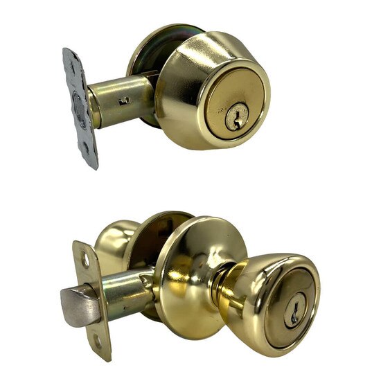 Entry Lock & Deadbolt Combo 44535 | MFS Supply - Outside Entry Lock and Deadbolt